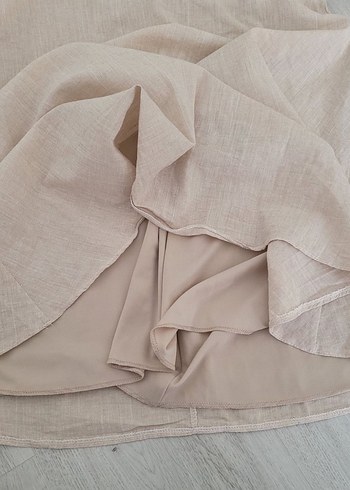 Bej Askılı Midi Elbise - Görsel 2