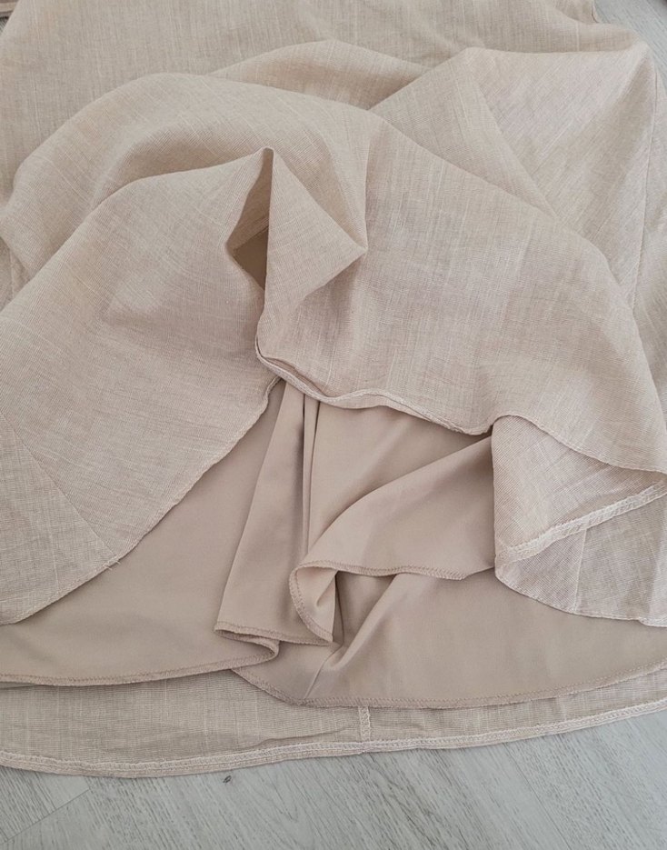 Bej Askılı Midi Elbise - Görsel 2