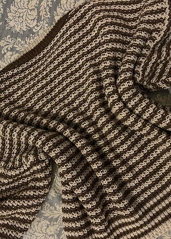 Bohem Çizgili Örgü Kadın Kazak - Görsel 3