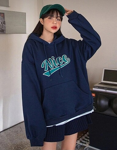 l Beden lacivert Renk Lacivert oversize sweatshirt