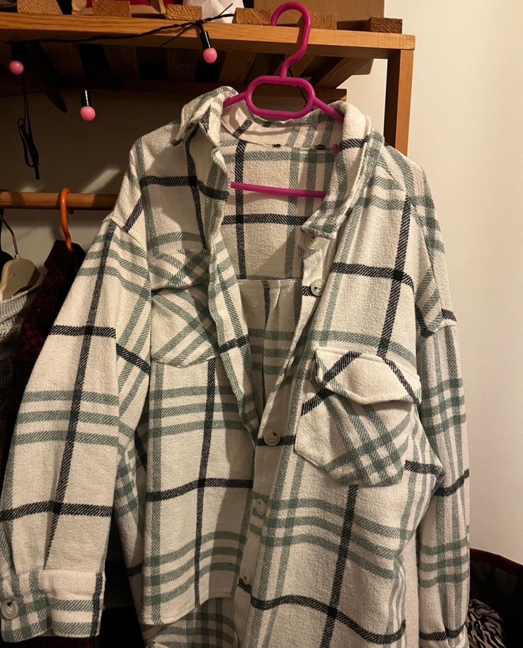 Ekose Düğmeli Kadın Gömlek - Görsel 2