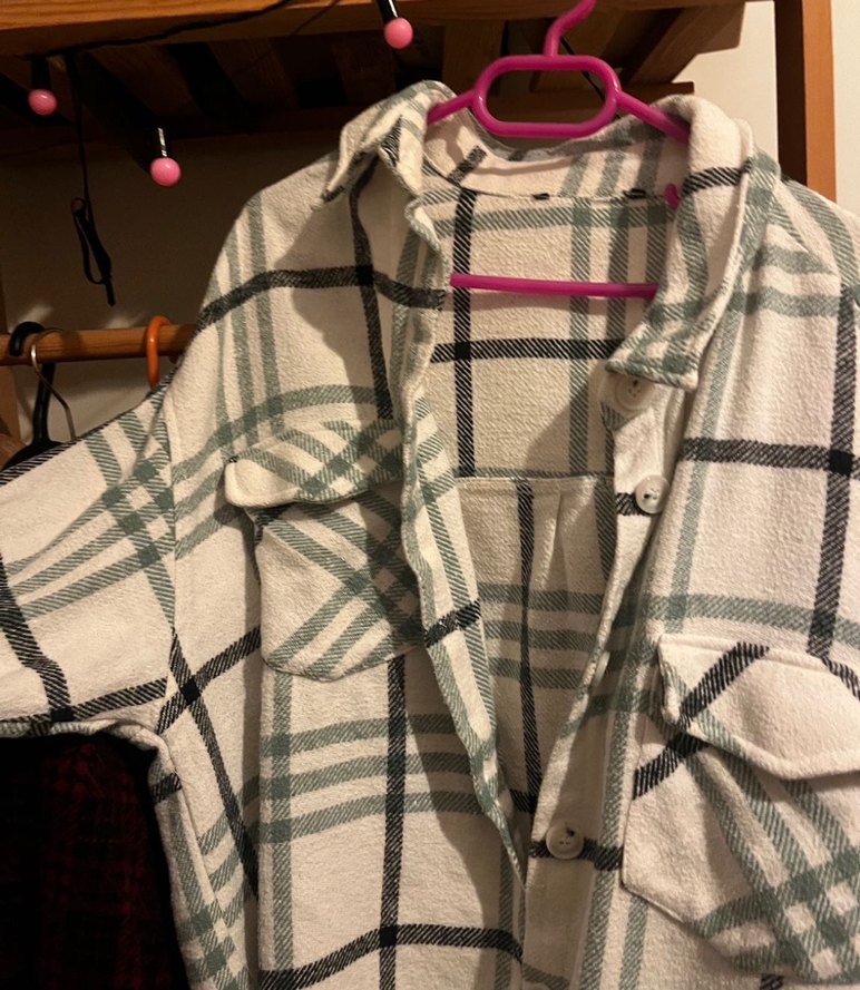 Ekose Düğmeli Kadın Gömlek - Görsel 3