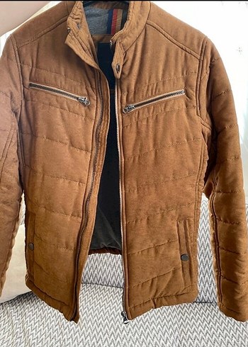 Erkek Kahverengi Süet Fermuarlı Ceket - Görsel 2