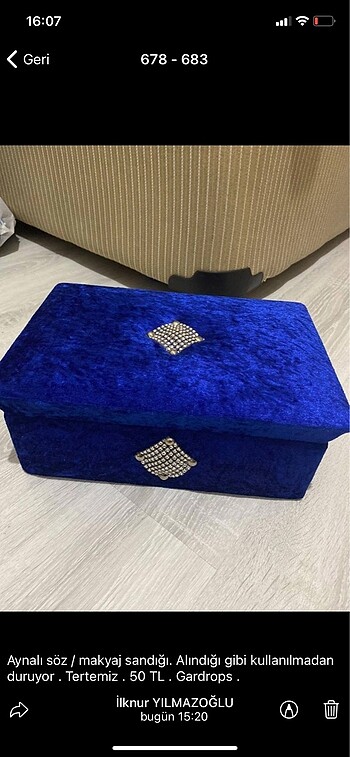 Aynalı makyaj sandığı