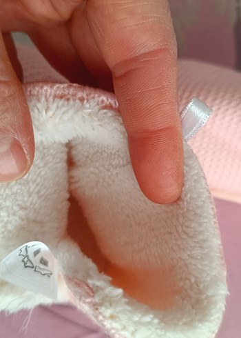 Kızlar için Pembe Örgü Sıcak Ev Terliği - Görsel 6