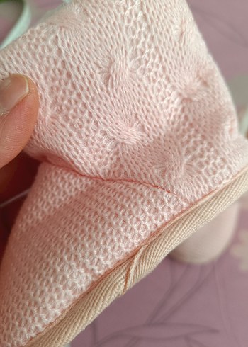 Kızlar için Pembe Örgü Sıcak Ev Terliği - Görsel 2