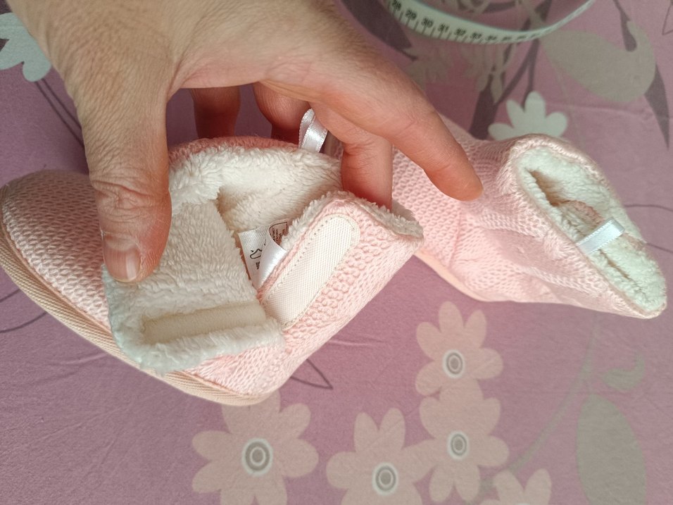 Kızlar için Pembe Örgü Sıcak Ev Terliği - Görsel 4