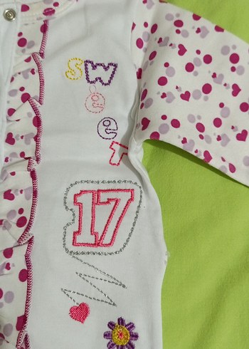 Kız Çocuk Beyaz Desenli Uzun Kollu Gömlek - Görsel 3