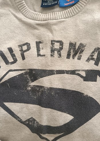 Gri Superman Baskılı Erkek Çocuk Sweatshirt - Görsel 6