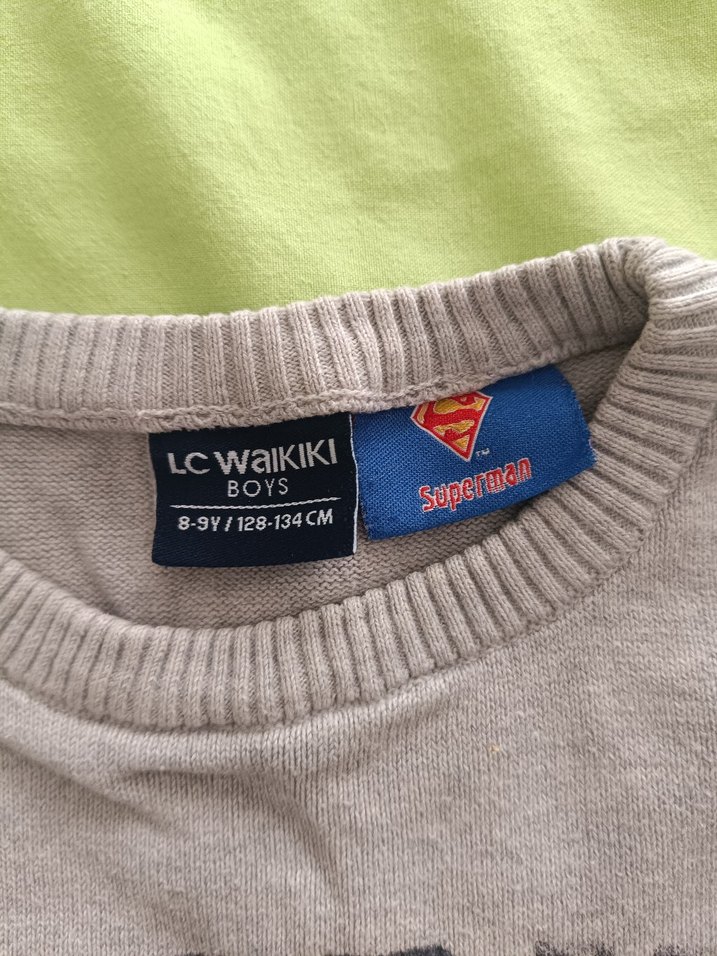 Gri Superman Baskılı Erkek Çocuk Sweatshirt - Görsel 3