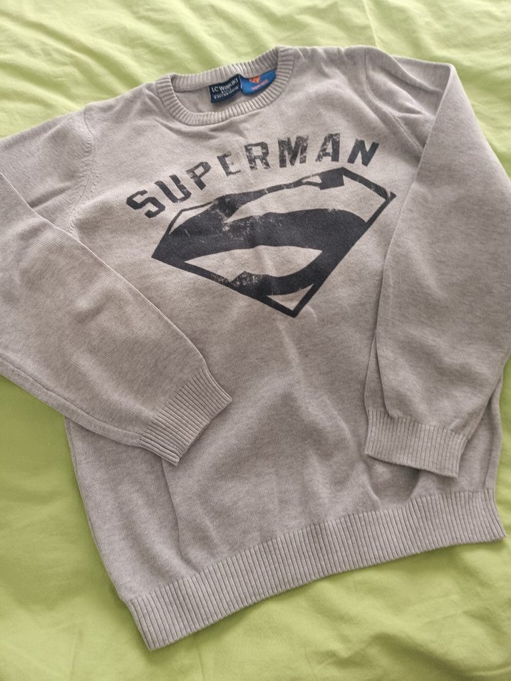 Gri Superman Baskılı Erkek Çocuk Sweatshirt - Görsel 4