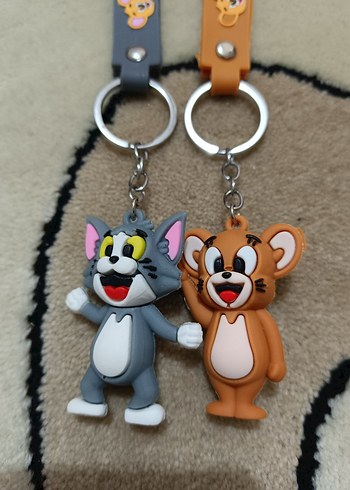 Renkli Tom ve Jerry Püsküllü Anahtarlık - Görsel 2