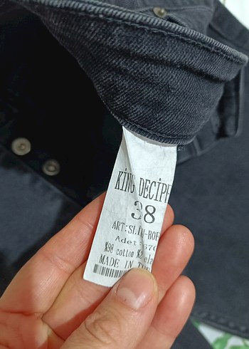 Gri Bağlama Desenli Erkek Kot Pantolon - Görsel 6