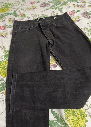 Gri Bağlama Desenli Erkek Kot Pantolon - Görsel 2