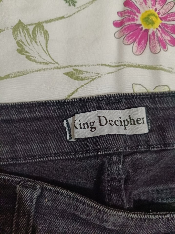 Gri Bağlama Desenli Erkek Kot Pantolon - Görsel 5