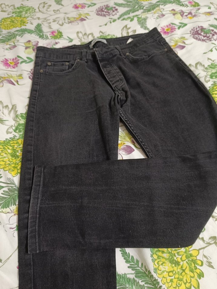 Gri Bağlama Desenli Erkek Kot Pantolon - Görsel 2