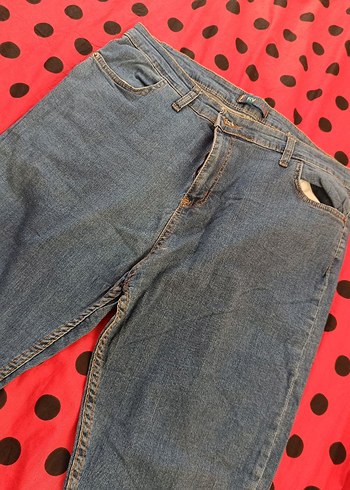42 Beden Düğmeli Mavi Kadın Denim Pantolon