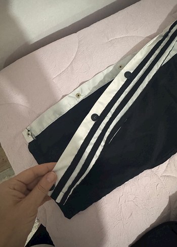 Adidas Düğmeli Siyah bol Eşofman Altı