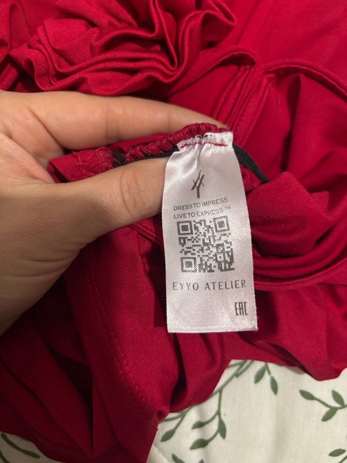 Eyyo kırmızı dalgıç kumaş bluz - Görsel 4