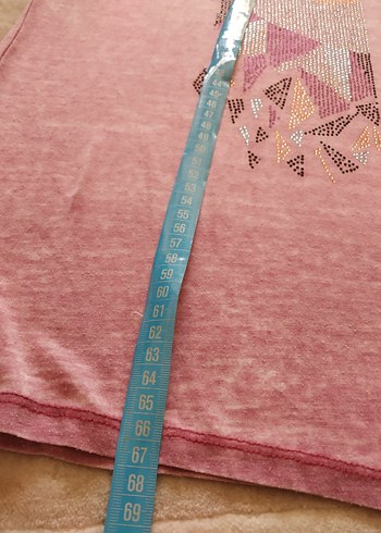 Pembe Payetli Kısa Kollu Hamile Tişörtü - Görsel 4