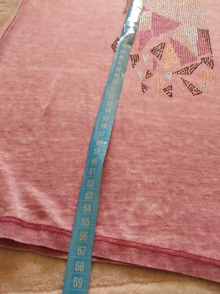 Pembe Payetli Kısa Kollu Hamile Tişörtü - Görsel 4