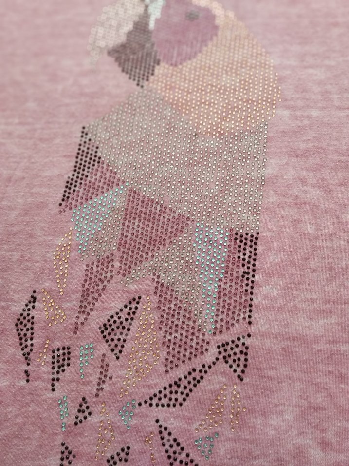 Pembe Payetli Kısa Kollu Hamile Tişörtü - Görsel 2