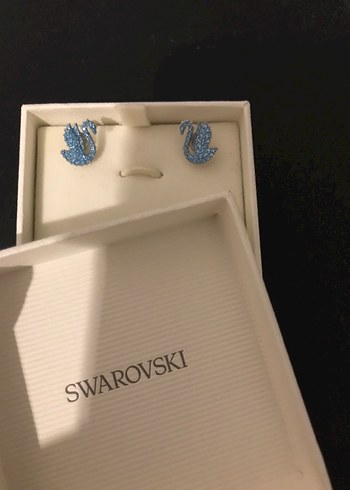 Swarovski Mini Mavi Payetli Küpe