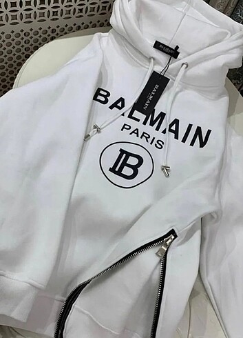 Balmain Unisex Beyaz Oversize Sweatshirt 