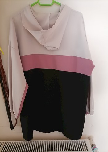 Pembe Siyah Kadın Mini Sweatshirt - Görsel 2