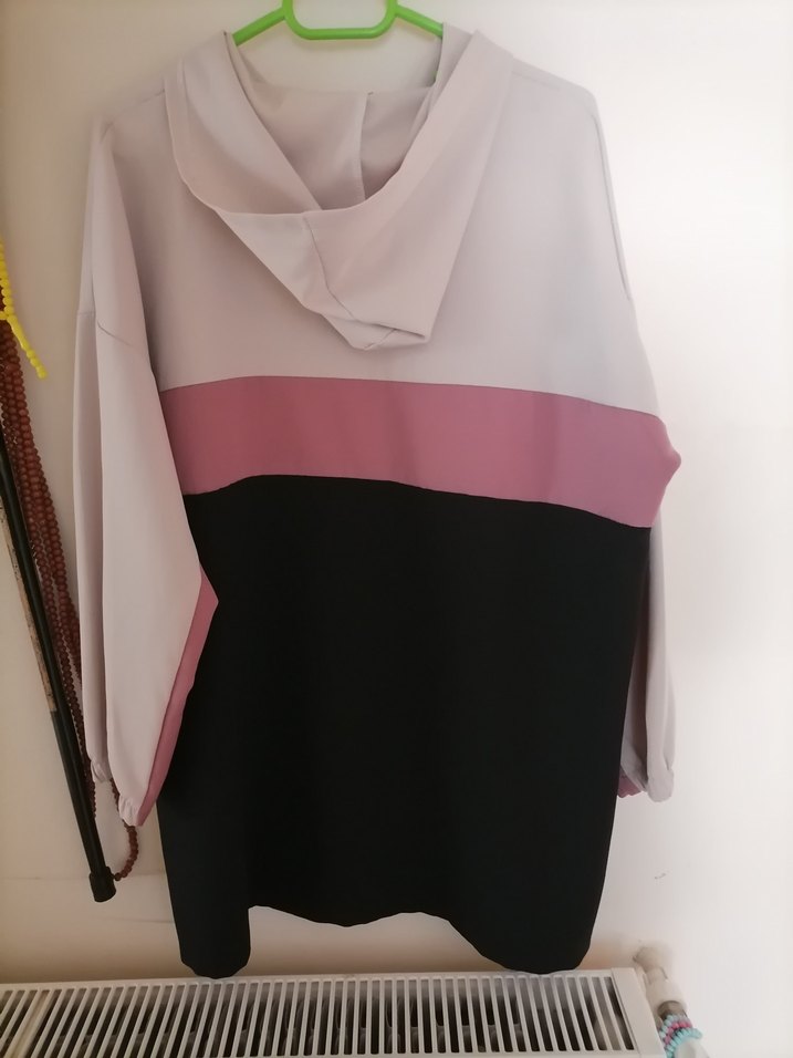 Pembe Siyah Kadın Mini Sweatshirt - Görsel 2