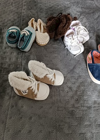 18 Beden Kürklü Kahverengi unisex Bebek İlk Adım Ayakkabısı