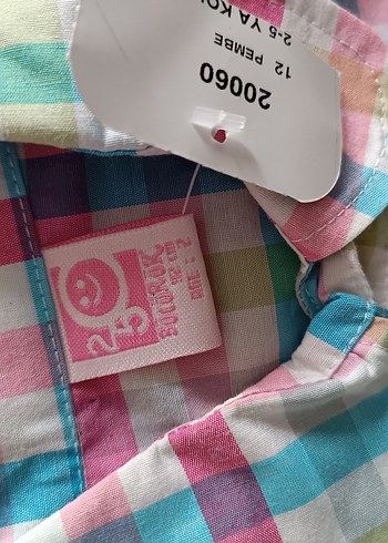 kız Çocuk Renkli Düğmeli Kısa Kollu Gömlek - Görsel 2