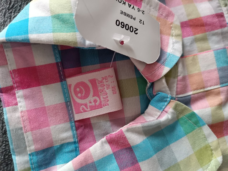 kız Çocuk Renkli Düğmeli Kısa Kollu Gömlek - Görsel 2