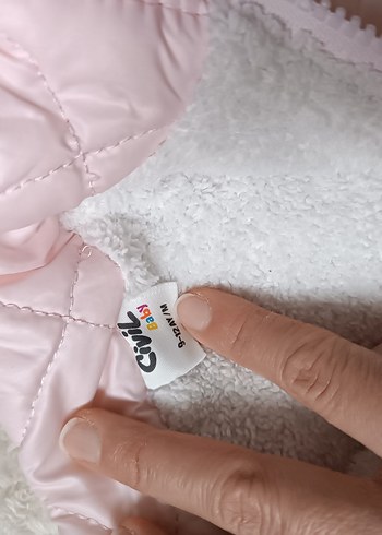 Civil Kız Çocuk Kapüşonlu Pembe Fermuarlı Yelek - Görsel 2