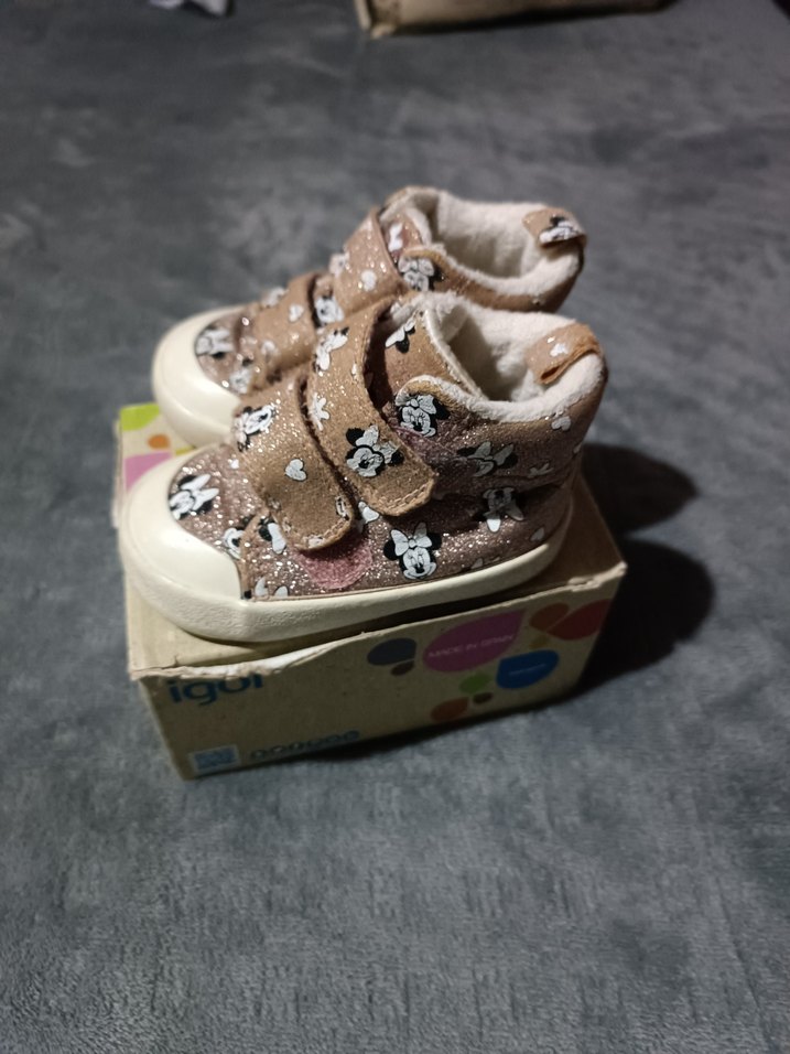 Kız Çocuk Kahverengi Baskılı Cırt Cırtlı Spor Ayakkabı - Görsel 2