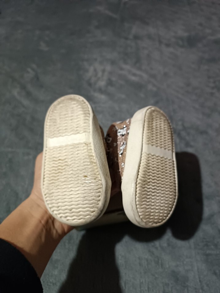 Kız Çocuk Kahverengi Baskılı Cırt Cırtlı Spor Ayakkabı - Görsel 3