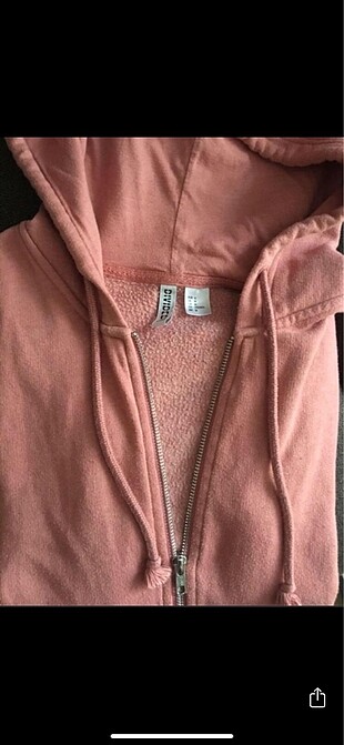 H&M pembe kapüşonlu sweatshirt