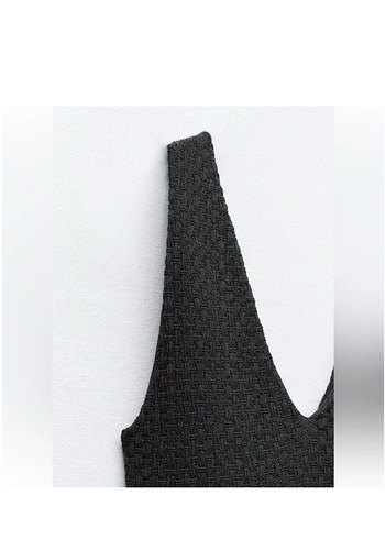 Zara Gri  V Yaka Uzun Elbise - Görsel 5