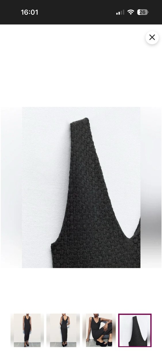 Zara Gri  V Yaka Uzun Elbise - Görsel 5