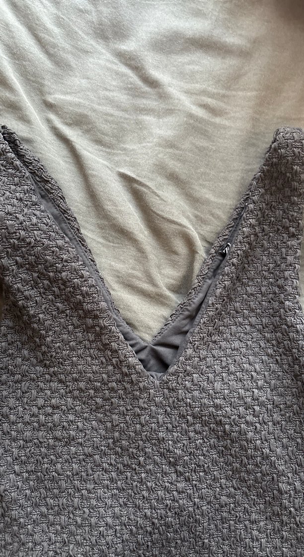 Zara Gri  V Yaka Uzun Elbise - Görsel 3