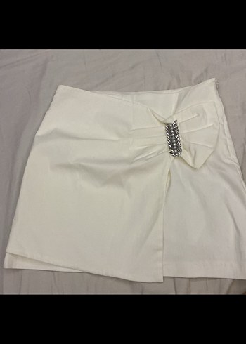 Kirli beyaz  Mini zara Etek - Görsel 3