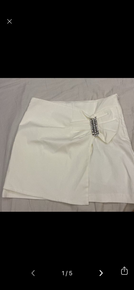 Kirli beyaz  Mini zara Etek - Görsel 3