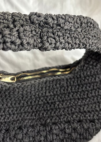 Gri Örgü Kadın Çanta mango muadili - Görsel 2