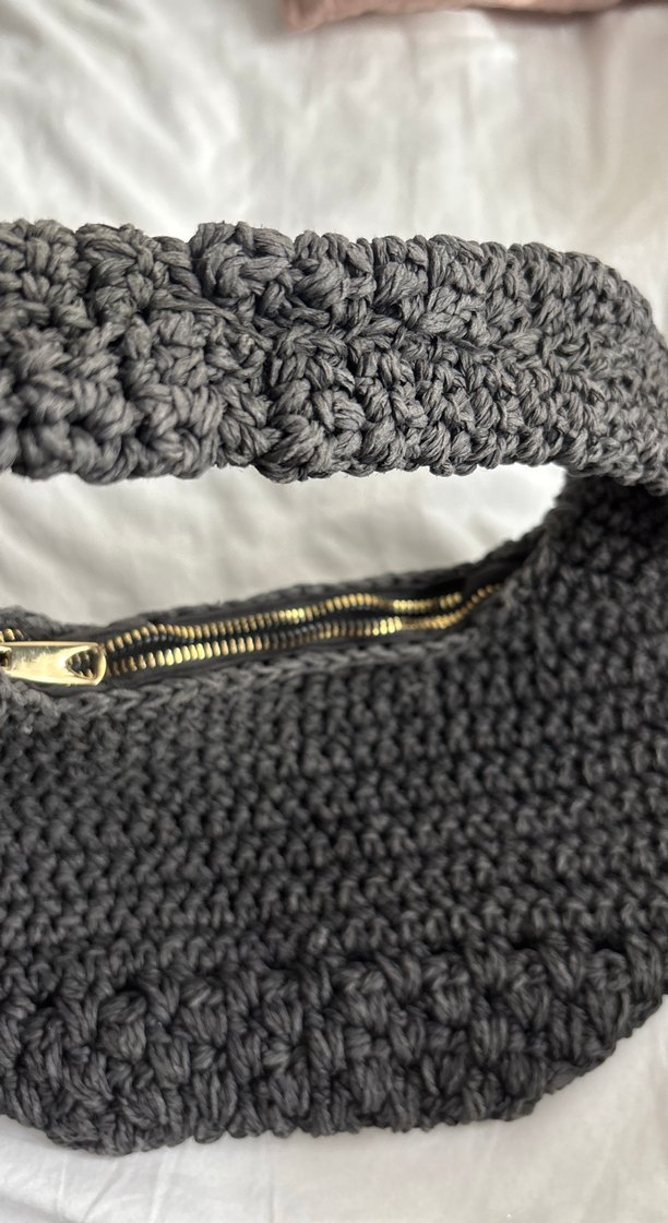 Gri Örgü Kadın Çanta mango muadili - Görsel 2