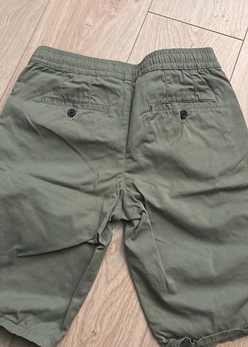 Erkek Haki Keten Kemerli Mini Şort - Görsel 3