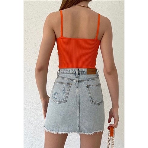 Diğer FİTİLLİ TRİKO bluz turuncu