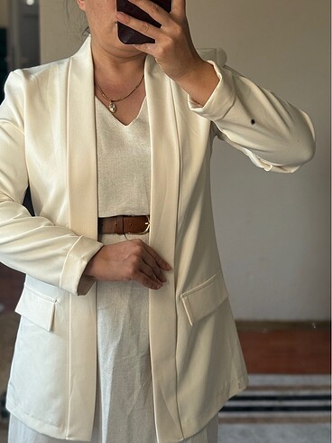 l Beden Krem blazer ceket