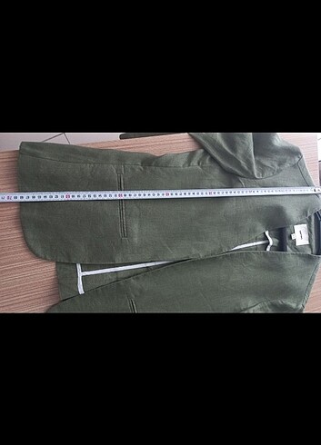42 Beden yeşil Renk Koton keten blazer ceket