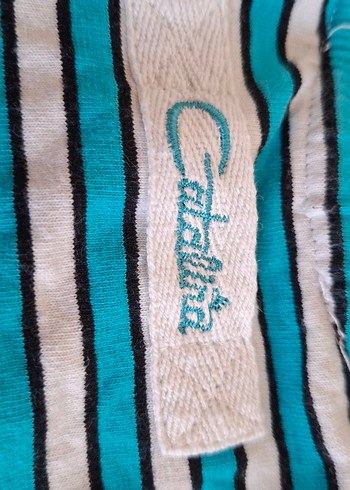 Erkek Mavi Çizgili Kısa Kollu Tişört - Görsel 3