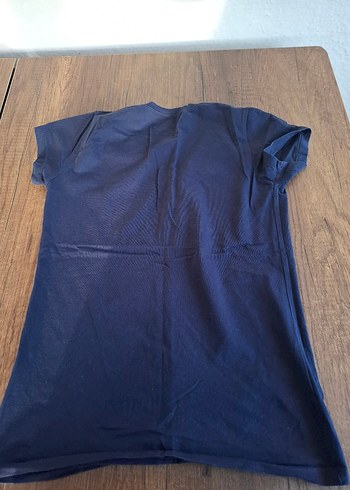 Lacivert V Yaka Kısa Kollu Tişört - Görsel 3